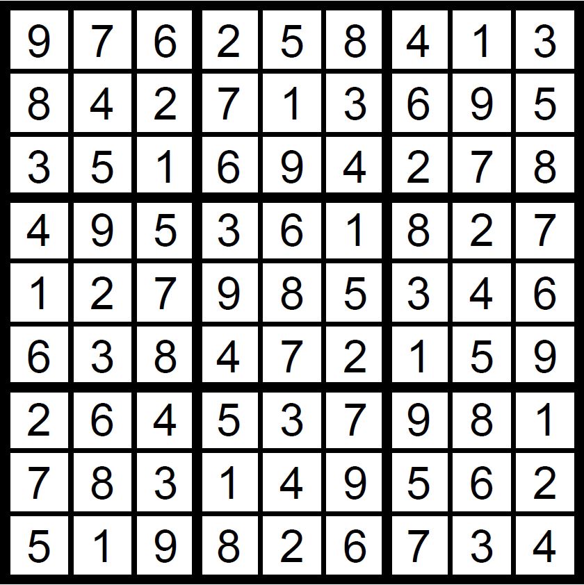 Facit till lätta sudoku