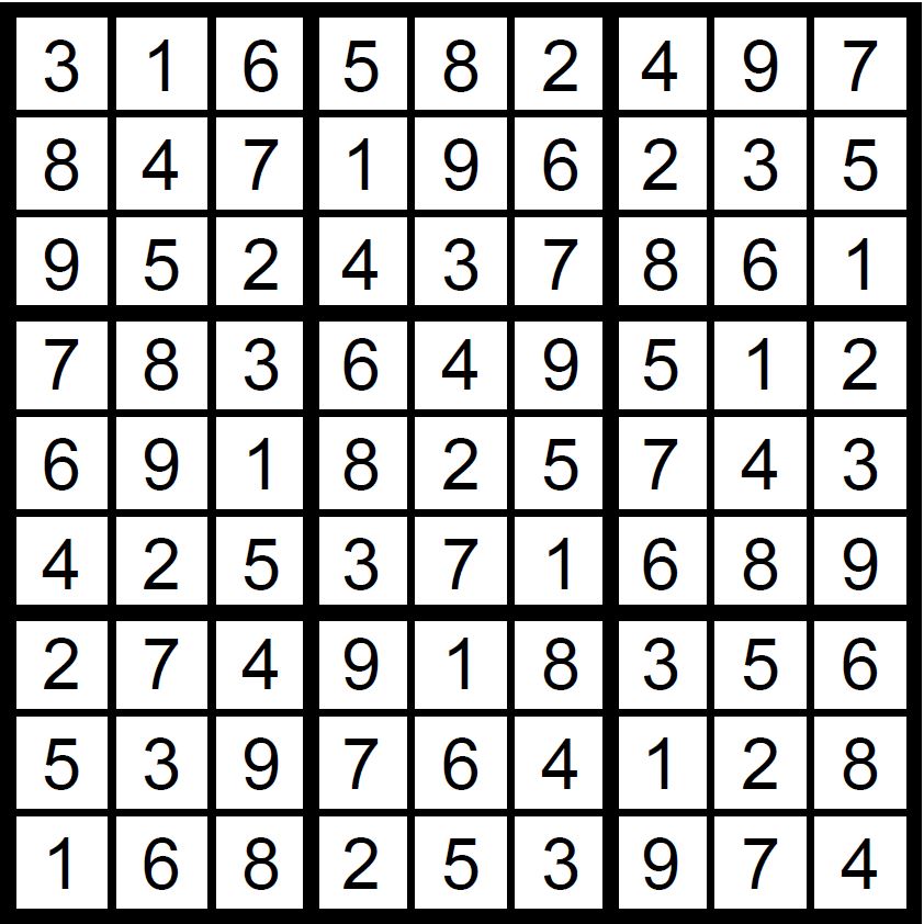 Facit till svår sudoku nr 3 2024